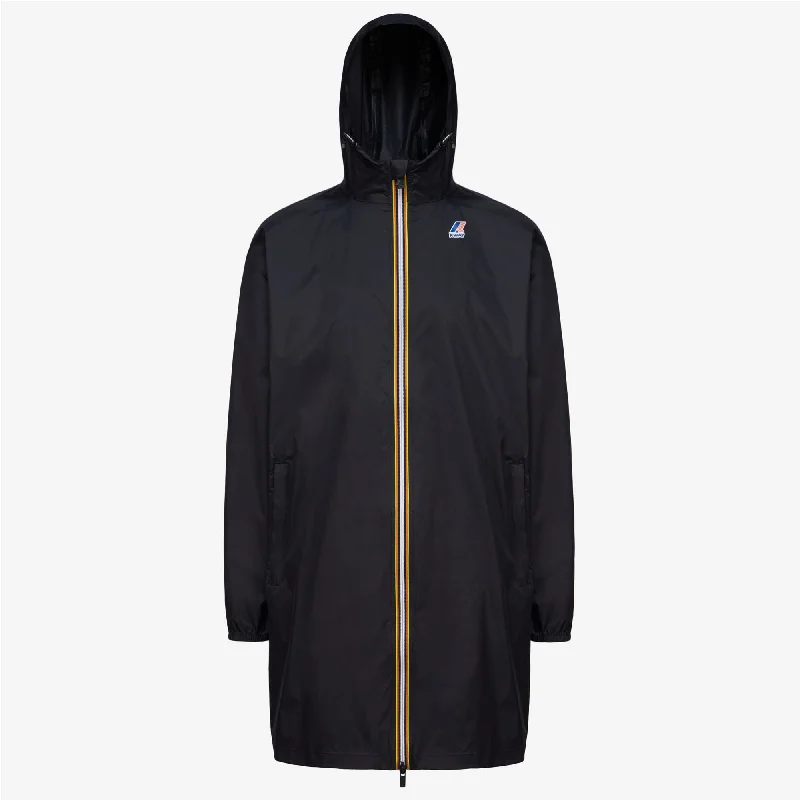 Women's military - style jackets with epaulets for a tough and fashionable appearanceEiffel - Unisex Waterproof Packable Long Rain Jacket in Black Pure Women's military - style jackets with epaulets for a tough and fashionable appearanceEiffel - Unisex Waterproof Packable Long Rain Jacket in Black Pure