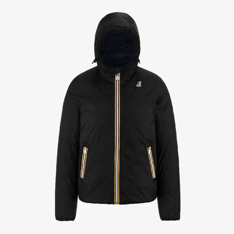 Women's moto jackets with a lace - up front for a unique and stylish touchJacques Thermo Plus Reversible Hooded Slim Fit Jacket for Men in Black Pure - Blue Depth Women's moto jackets with a lace - up front for a unique and stylish touchJacques Thermo Plus Reversible Hooded Slim Fit Jacket for Men in Black Pure - Blue Depth