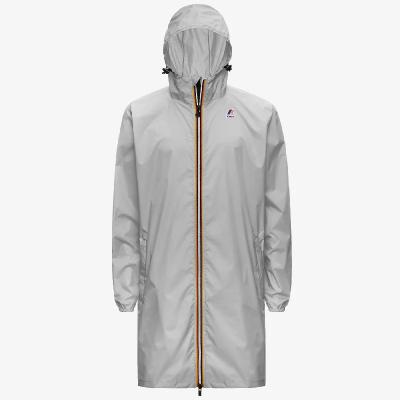 Women's cropped down jackets in bold colors for a sporty and fashionable winter outfitEiffel - Unisex Waterproof Packable Long Rain Jacket in Grey Mid