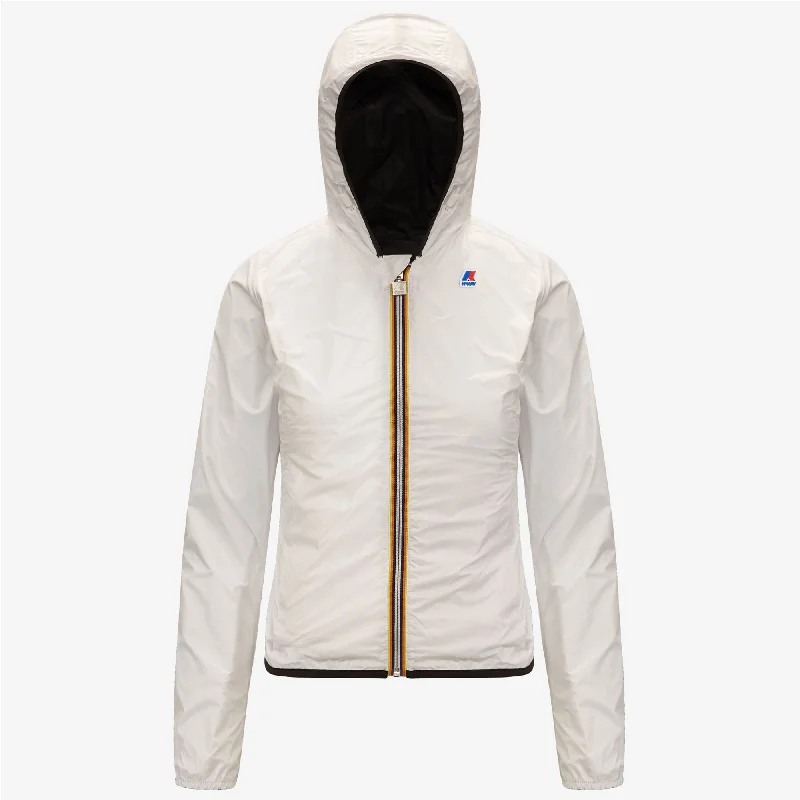 Women's cropped leather jackets with silver zippers for a punk - inspired outfitLily Plus Double - Reversible Waterproof Full Zip Windbreaker in Black/White Women's cropped leather jackets with silver zippers for a punk - inspired outfitLily Plus Double - Reversible Waterproof Full Zip Windbreaker in Black/White