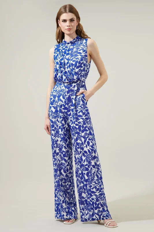 Women jumpsuits with wide - leg pants for a trendy and comfortable fitKian Floral Siren Drape Neck Jumpsuit Women jumpsuits with wide - leg pants for a trendy and comfortable fitKian Floral Siren Drape Neck Jumpsuit