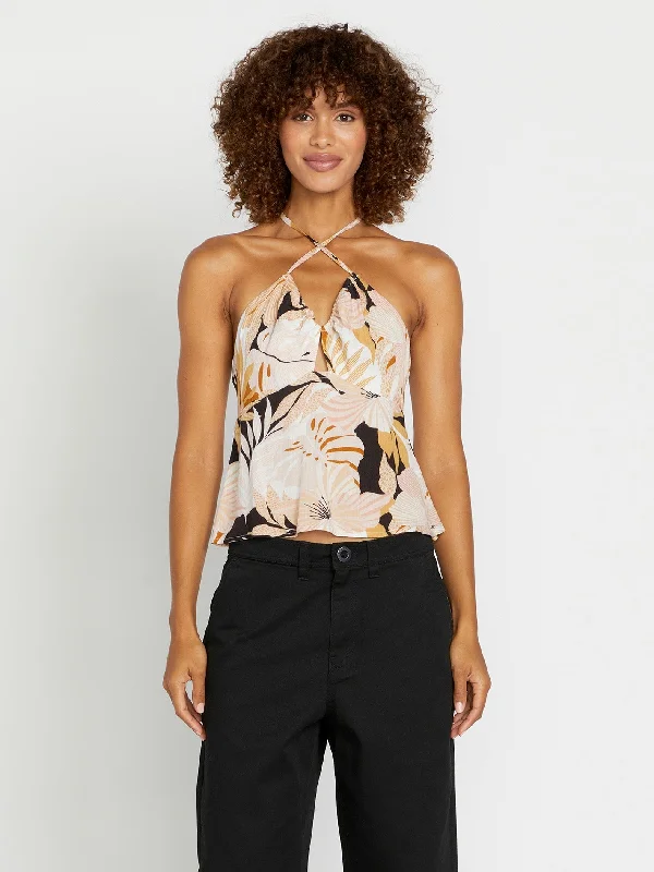 Women's moto jackets with a lace - up front for a unique and stylish touchLets Luau Cami Top - Vintage Black Women's moto jackets with a lace - up front for a unique and stylish touchLets Luau Cami Top - Vintage Black
