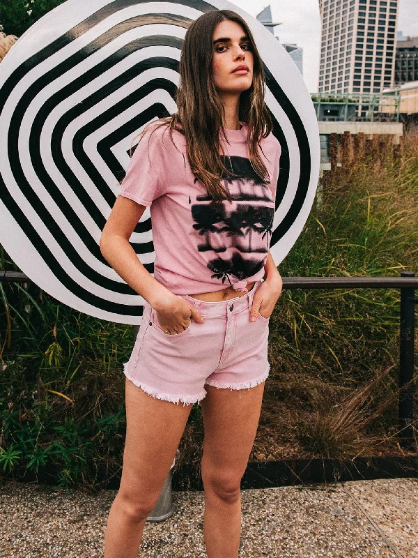 Women's bomber jackets with a holographic finish for a futuristic and eye - catching lookLock It Up Tee - Guava Women's bomber jackets with a holographic finish for a futuristic and eye - catching lookLock It Up Tee - Guava