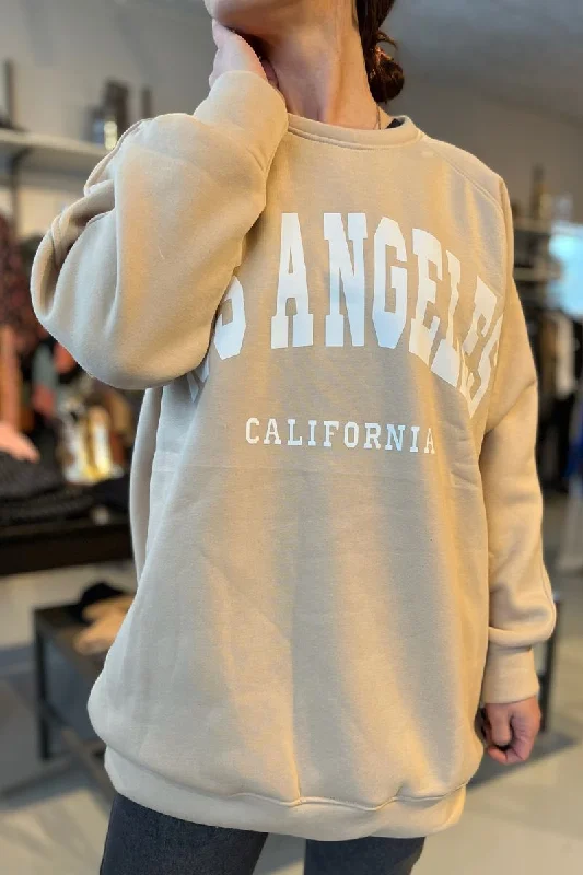 Women's hoodie with a detachable hood for customizable stylingLos Angeles Sweatshirt 3609 | Beige | Sweatshirt fra Avery