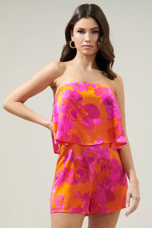 Animal print women jumpsuits for a statement - making outfitMai Tai Floral Strapless Romper Animal print women jumpsuits for a statement - making outfitMai Tai Floral Strapless Romper