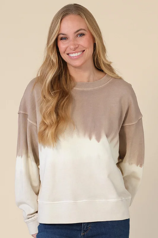 Women's tie - front hoodie in a lightweight fabric for summer layeringMary Sweatshirt 2500 | Sand | Sweatshirt fra Prepair