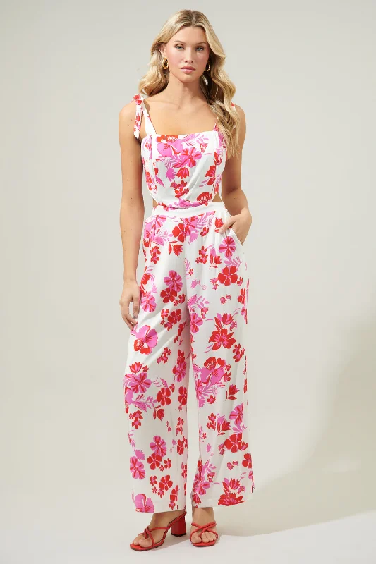 Women jumpsuits with patchwork designs for a unique and creative styleMaui Floral Harley Cutout Jumpsuit Women jumpsuits with patchwork designs for a unique and creative styleMaui Floral Harley Cutout Jumpsuit