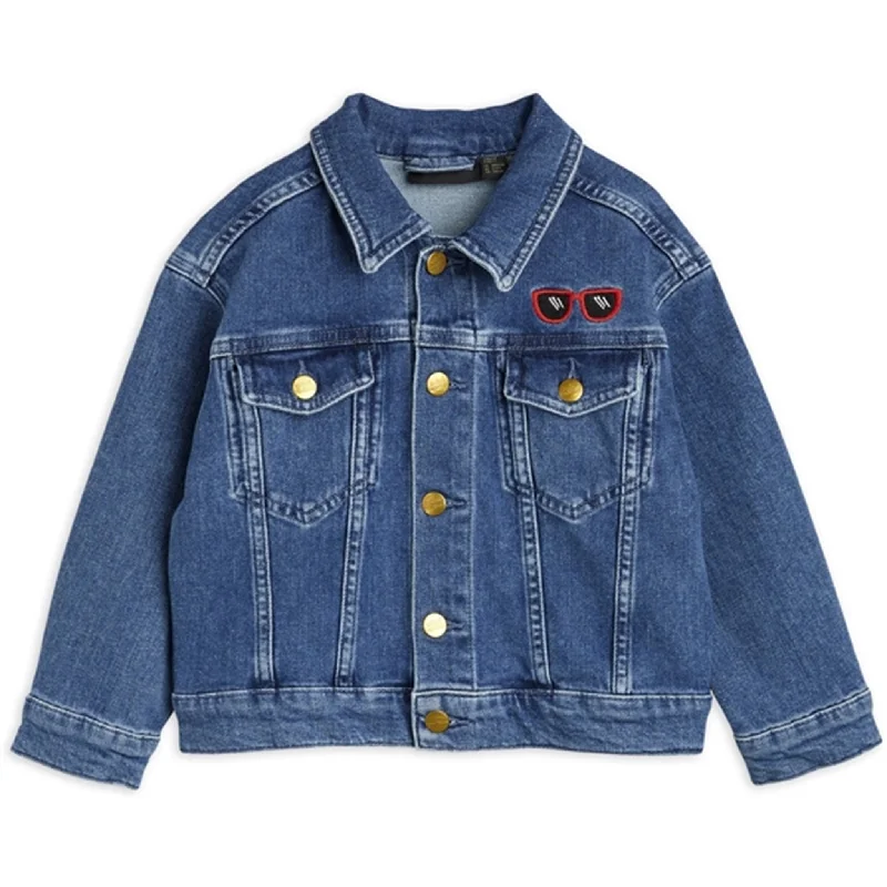 Women's long - line cardigan jackets in a soft knit for a cozy and elegant lookMini Rodini Ritzratz Emb Denim Jacket Blue Women's long - line cardigan jackets in a soft knit for a cozy and elegant lookMini Rodini Ritzratz Emb Denim Jacket Blue
