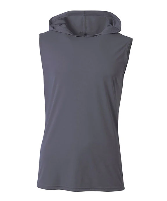 Women's zip - front sweatshirt with contrast stitching for a sporty aestheticN3410 - A4 Mens Cooling Performance Hooded Tank Top | Graphite