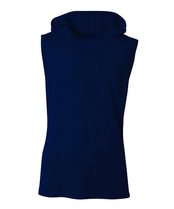 Women's pullover hoodie with a side slit for a modern and relaxed fitN3410 - A4 Mens Cooling Performance Hooded Tank Top | Navy