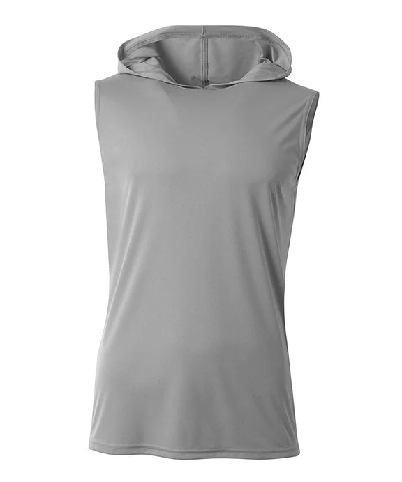 Women's sherpa - lined hoodie for extreme cold weather outdoor activitiesN3410 - A4 Mens Cooling Performance Hooded Tank Top | Silver