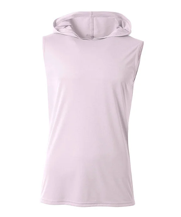 Women's crew - neck sweatshirt in a heather gray shade for a classic and versatile optionN3410 - A4 Mens Cooling Performance Hooded Tank Top | White