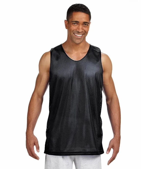 Women's cropped sweatshirt with a slogan graphic for a fun and expressive lookNF1270 - A4 Mens Reversible Mesh Tank Top | Black/White Women's cropped sweatshirt with a slogan graphic for a fun and expressive lookNF1270 - A4 Mens Reversible Mesh Tank Top | Black/White