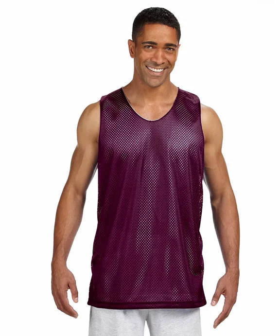 Women's crew - neck sweatshirt in a heather gray shade for a classic and versatile optionNF1270 - A4 Mens Reversible Mesh Tank Top | Maroon/White Women's crew - neck sweatshirt in a heather gray shade for a classic and versatile optionNF1270 - A4 Mens Reversible Mesh Tank Top | Maroon/White