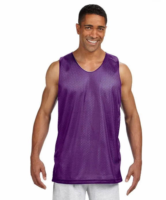 Women's graphic - printed sweatshirt featuring floral patterns for a feminine touchNF1270 - A4 Mens Reversible Mesh Tank Top | Purple/White Women's graphic - printed sweatshirt featuring floral patterns for a feminine touchNF1270 - A4 Mens Reversible Mesh Tank Top | Purple/White