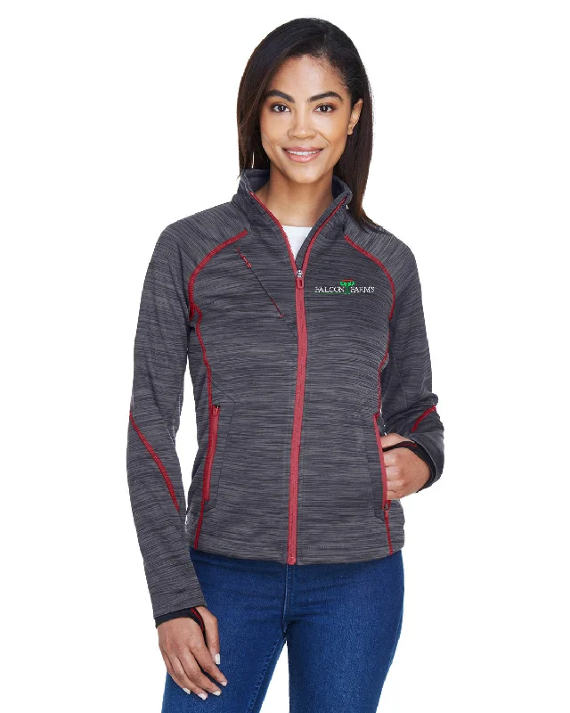 Women's windbreaker jackets with adjustable hoods for windy daysNorth End Ladies Flux Mélange Bonded Fleece Jacket
