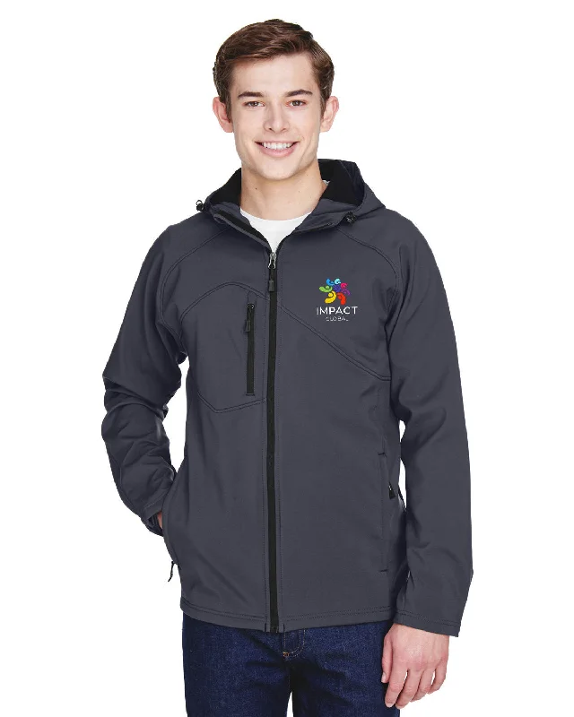 Women's quilted puffer jackets in a cropped silhouette for a modern twistNorth End Prospect Two-Layer Fleece Bonded Soft Shell Hooded Jacket