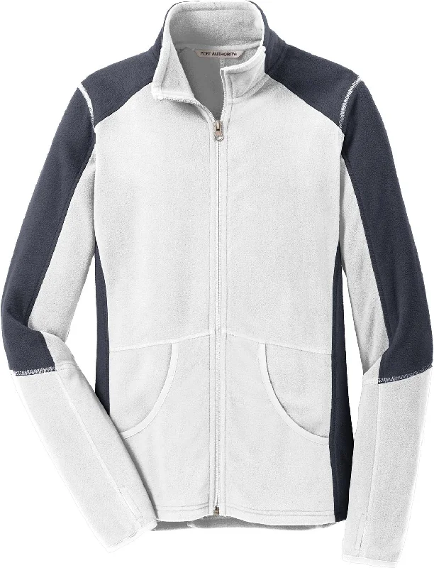 Women's bomber jackets with floral embroidery for a feminine and unique designCLOSEOUT - Port Authority Ladies Colorblock Microfleece Jacket Women's bomber jackets with floral embroidery for a feminine and unique designCLOSEOUT - Port Authority Ladies Colorblock Microfleece Jacket