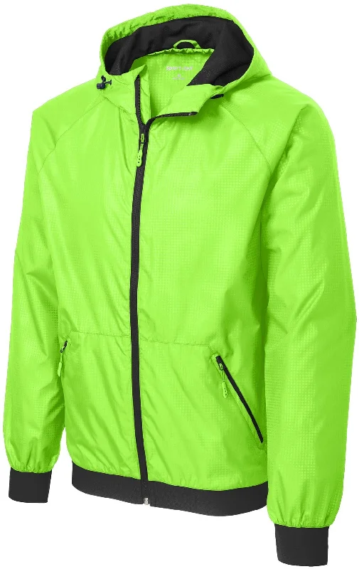 Women's military - style jackets with epaulets for a tough and fashionable appearanceCLOSEOUT - Sport-Tek Embossed Hooded Wind Jacket Women's military - style jackets with epaulets for a tough and fashionable appearanceCLOSEOUT - Sport-Tek Embossed Hooded Wind Jacket