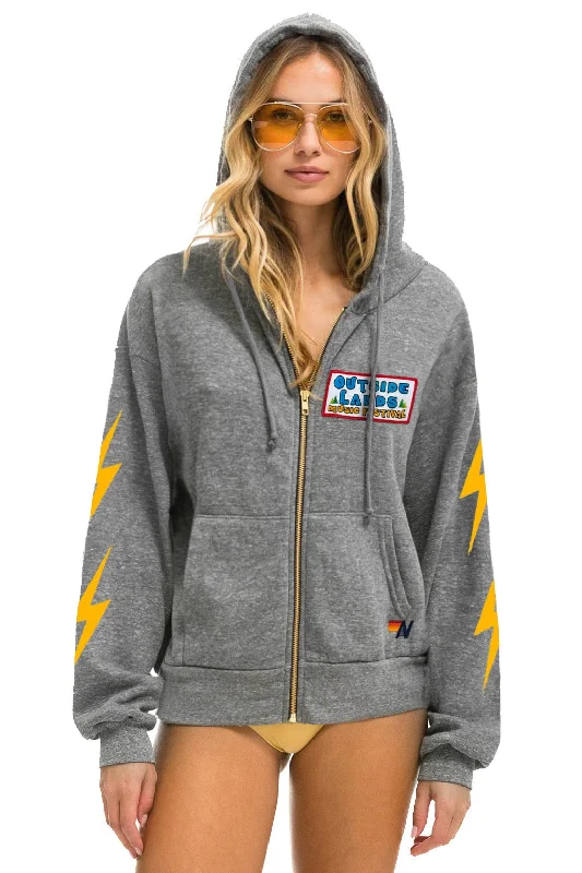 Women's tie - dye hoodie in bright colors for a retro and eye - catching styleOUTSIDE LANDS 2024 RELAXED ZIP HOODIE - HEATHER GREY Women's tie - dye hoodie in bright colors for a retro and eye - catching styleOUTSIDE LANDS 2024 RELAXED ZIP HOODIE - HEATHER GREY