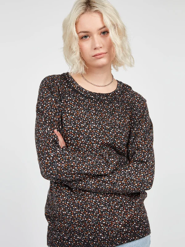 Women's shearling - lined suede jackets for ultimate warmth and luxuryOver N Out Sweater - Black Floral Print Women's shearling - lined suede jackets for ultimate warmth and luxuryOver N Out Sweater - Black Floral Print