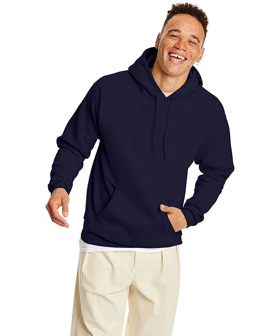 Women's hoodie with a kangaroo pocket and a pom - pom drawstring for added charmP170 - Hanes Adult ComfortBlend® EcoSmart® Hooded Pullover | Athletic Navy Women's hoodie with a kangaroo pocket and a pom - pom drawstring for added charmP170 - Hanes Adult ComfortBlend® EcoSmart® Hooded Pullover | Athletic Navy