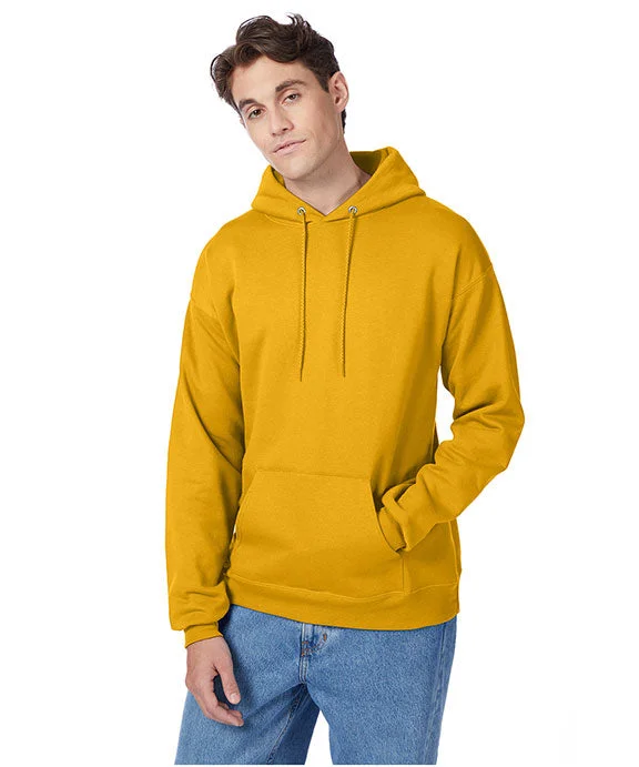 Women's hoodie with a kangaroo pocket and a pom - pom drawstring for added charmP170 - Hanes Adult ComfortBlend® EcoSmart® Hooded Pullover | Gold Women's hoodie with a kangaroo pocket and a pom - pom drawstring for added charmP170 - Hanes Adult ComfortBlend® EcoSmart® Hooded Pullover | Gold