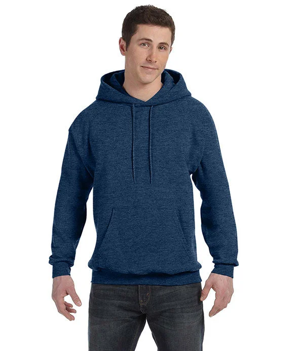 Women's fleece - lined hoodie with thumbholes for warmth in winterP170 - Hanes Adult ComfortBlend® EcoSmart® Hooded Pullover | Heather Navy