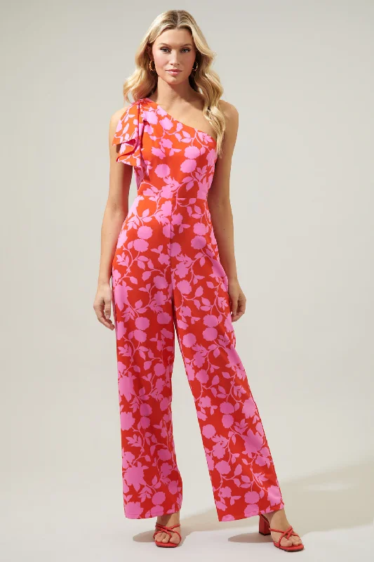Women jumpsuits with a criss - cross back for a flirty and eye - catching detailPalmas Cherry Villa One Shoulder Jumpsuit Women jumpsuits with a criss - cross back for a flirty and eye - catching detailPalmas Cherry Villa One Shoulder Jumpsuit