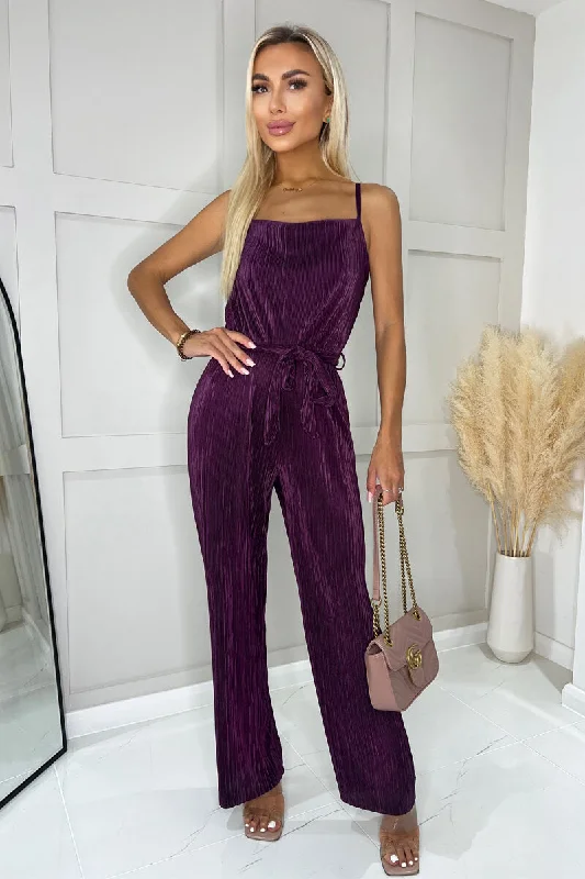 Women jumpsuits with a V - neck for a flattering and elongating effectPlum Plisse Cowl Neck Jumpsuit Women jumpsuits with a V - neck for a flattering and elongating effectPlum Plisse Cowl Neck Jumpsuit