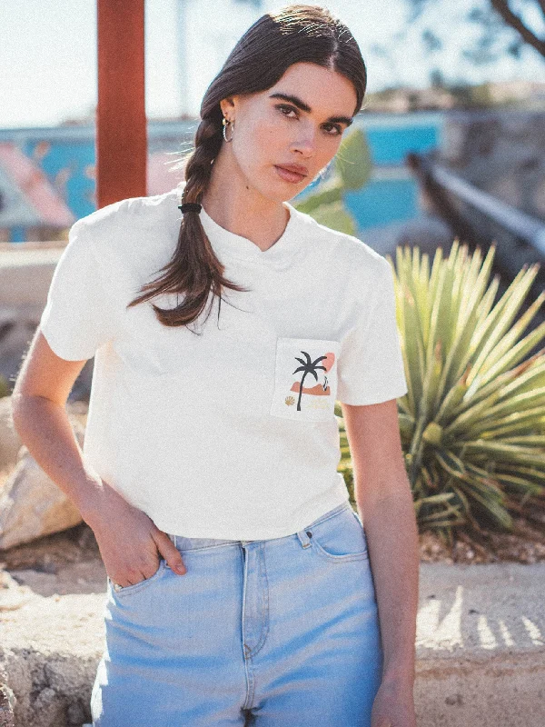 Women's cropped satin jackets in pastel shades for a glamorous evening outPocket Dial Tee - Star White Women's cropped satin jackets in pastel shades for a glamorous evening outPocket Dial Tee - Star White