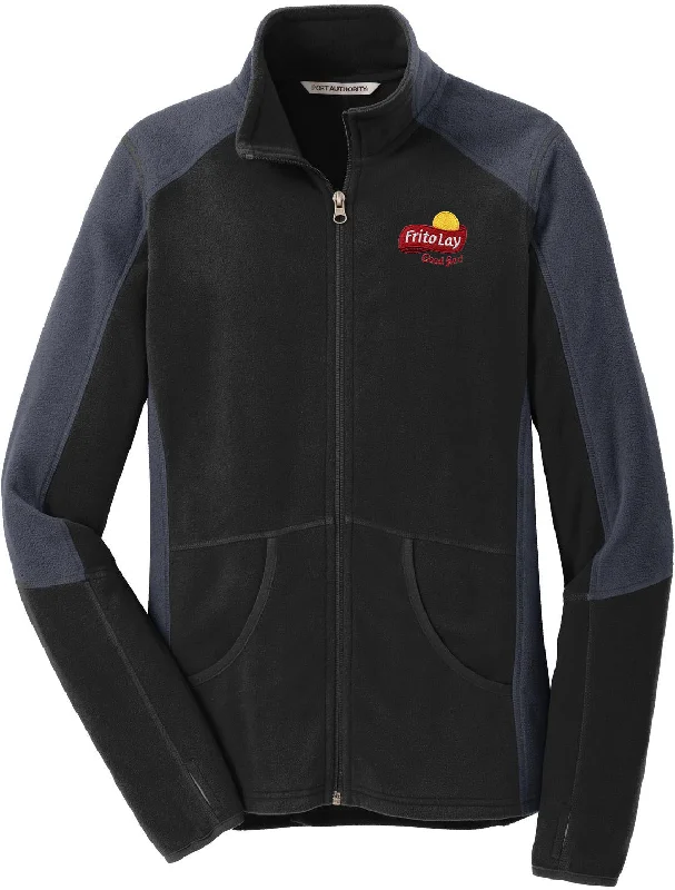Women's bomber jackets with floral embroidery for a feminine and unique designPort Authority Ladies Colorblock Microfleece Jacket Women's bomber jackets with floral embroidery for a feminine and unique designPort Authority Ladies Colorblock Microfleece Jacket