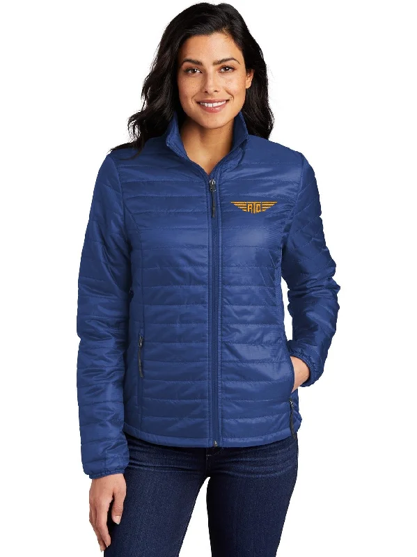 Women's moto jackets with a lace - up front for a unique and stylish touchPort Authority Ladies Packable Puffy Jacket Women's moto jackets with a lace - up front for a unique and stylish touchPort Authority Ladies Packable Puffy Jacket
