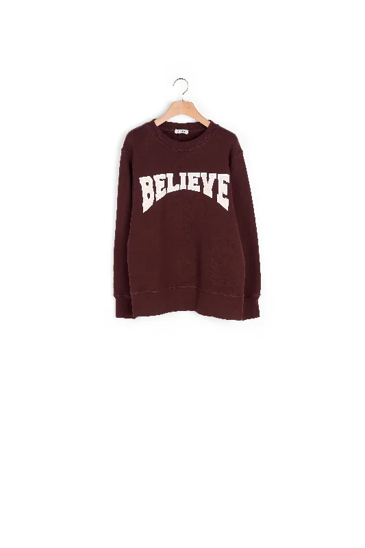 Women's oversized cropped hoodie with drawstrings for a trendy lookSweatshirt Believe Women's oversized cropped hoodie with drawstrings for a trendy lookSweatshirt Believe
