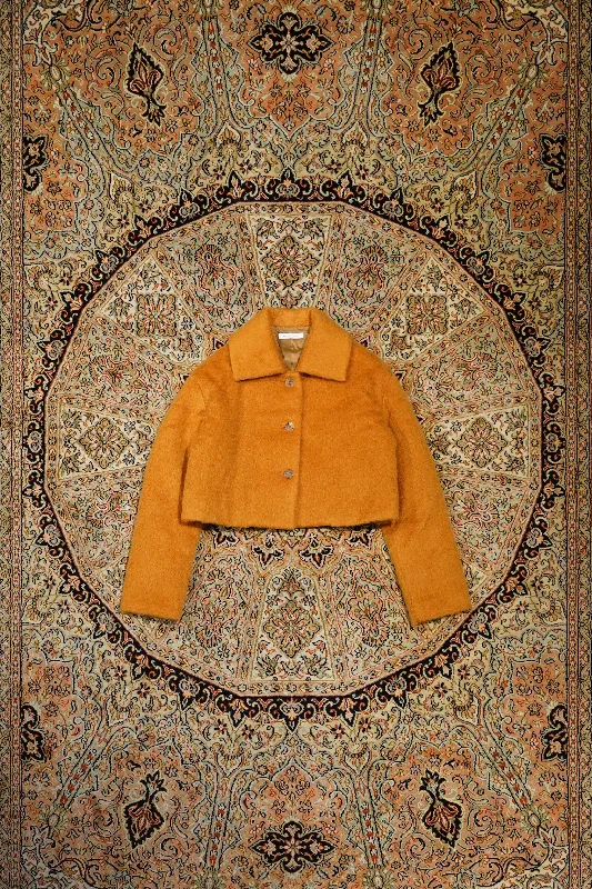 Women's denim jackets with distressed details for a casual and edgy lookSHORT BLOUSON (ORANGE) Women's denim jackets with distressed details for a casual and edgy lookSHORT BLOUSON (ORANGE)