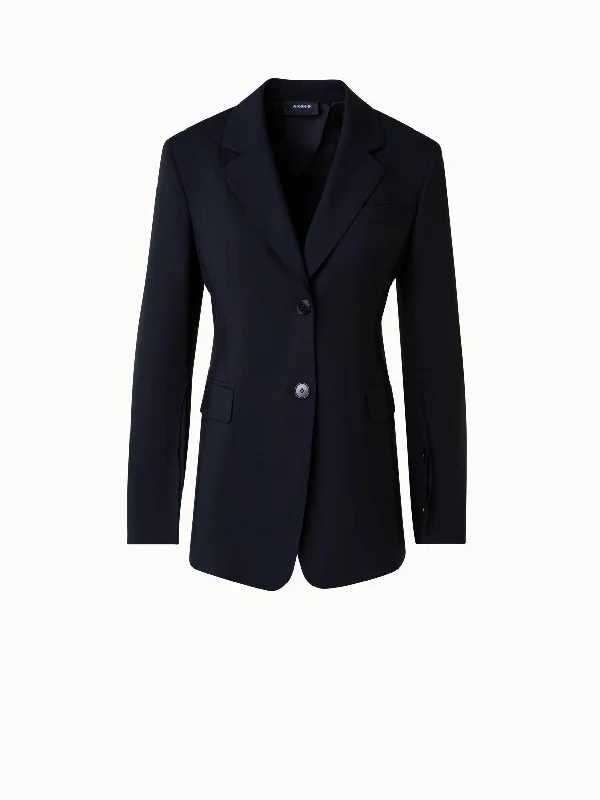 Women's trench coats with a removable belt for customizable stylingSingle-Breasted Tailored Blazer in Wool Stretch Women's trench coats with a removable belt for customizable stylingSingle-Breasted Tailored Blazer in Wool Stretch