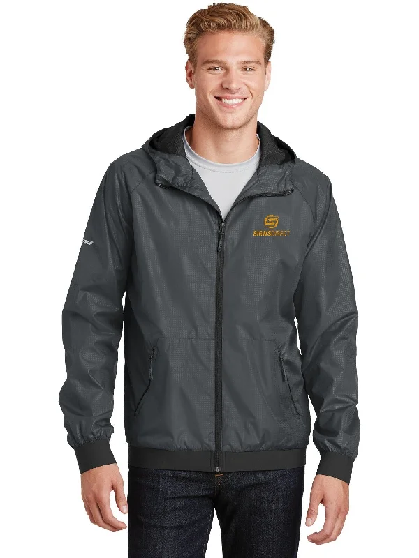 Women's denim jackets with distressed details for a casual and edgy lookSport-Tek Embossed Hooded Wind Jacket Women's denim jackets with distressed details for a casual and edgy lookSport-Tek Embossed Hooded Wind Jacket