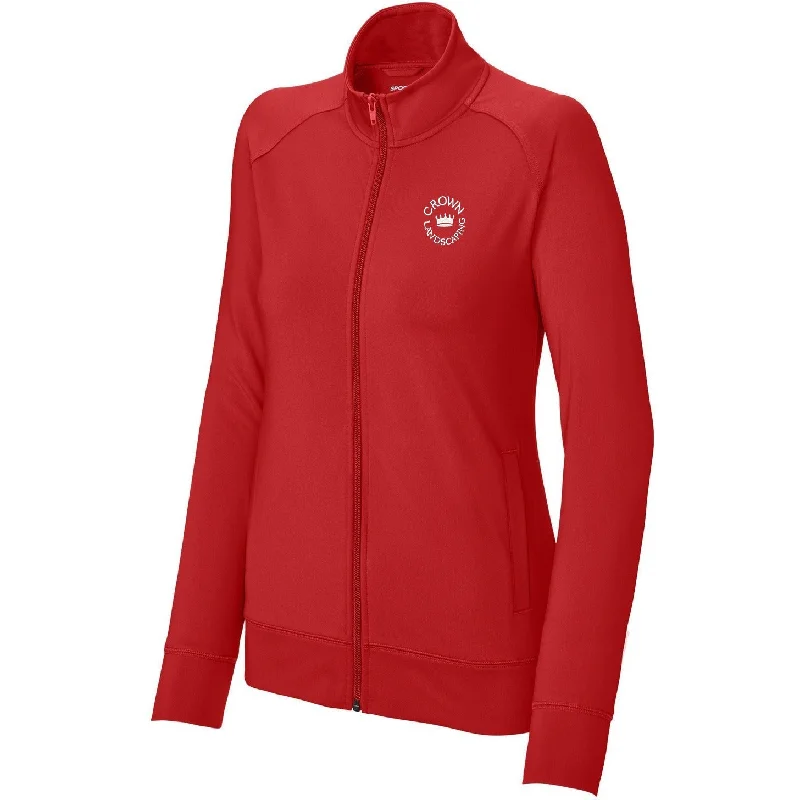 Women's cropped leather jackets with a fringe detail for a western - inspired outfitSport-Tek Ladies Sport-Wick Stretch Full-Zip Cadet Jacket Women's cropped leather jackets with a fringe detail for a western - inspired outfitSport-Tek Ladies Sport-Wick Stretch Full-Zip Cadet Jacket
