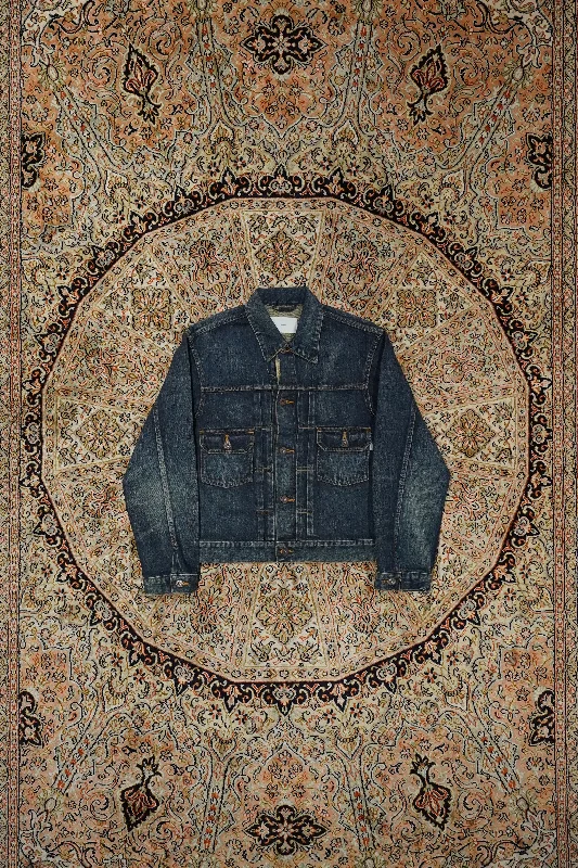 Women's quilted puffer jackets in a cropped silhouette for a modern twistMUSTY FADED DENIM JACKET TYPE2 (FADED INDIGO)