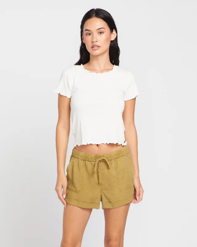 Women's trench coats with a removable belt for customizable stylingSunday Strut Shorts - Seaweed Green Women's trench coats with a removable belt for customizable stylingSunday Strut Shorts - Seaweed Green
