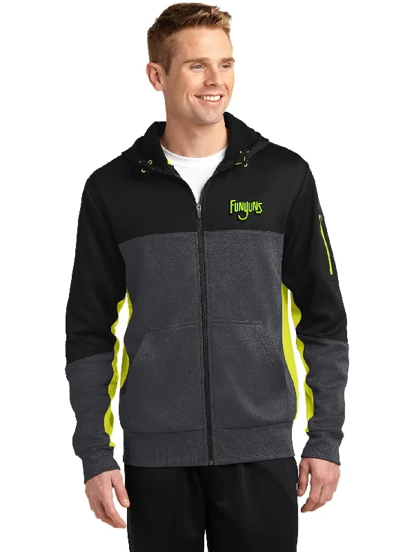 Women's cropped leather jackets with silver zippers for a punk - inspired outfitSport-Tek Tech Fleece Colorblock Full-Zip Hooded Jacket Women's cropped leather jackets with silver zippers for a punk - inspired outfitSport-Tek Tech Fleece Colorblock Full-Zip Hooded Jacket