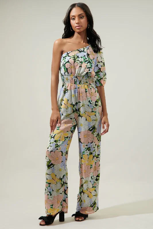 Women jumpsuits with a criss - cross back for a flirty and eye - catching detailTopanga Floral Highball One Shoulder Jumpsuit Women jumpsuits with a criss - cross back for a flirty and eye - catching detailTopanga Floral Highball One Shoulder Jumpsuit