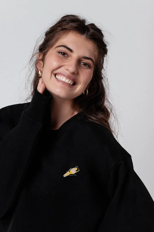 Women's cropped sweatshirt with a lace - trimmed hem for a romantic lookTornado | Bestickter Bio-Baumwoll Frauen Pullover Women's cropped sweatshirt with a lace - trimmed hem for a romantic lookTornado | Bestickter Bio-Baumwoll Frauen Pullover