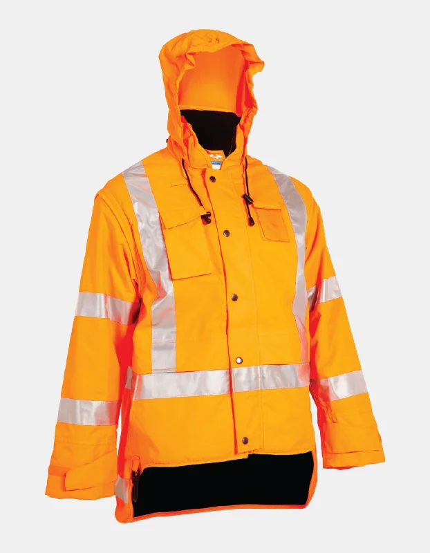 Women's moto jackets with a lace - up front for a unique and stylish touchTuffviz Highway Winter Jacket Orange Women's moto jackets with a lace - up front for a unique and stylish touchTuffviz Highway Winter Jacket Orange