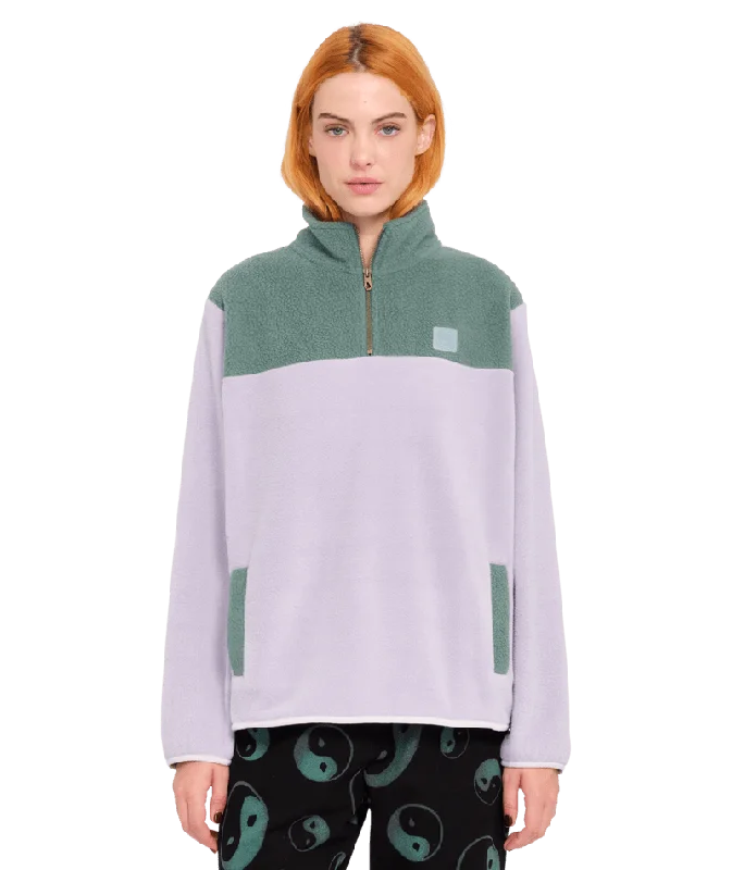 Women's pullover hoodie with a side slit for a modern and relaxed fitPheelin It Mock Neck 1/4 Zip Sweatshirt in Lavender Women's pullover hoodie with a side slit for a modern and relaxed fitPheelin It Mock Neck 1/4 Zip Sweatshirt in Lavender