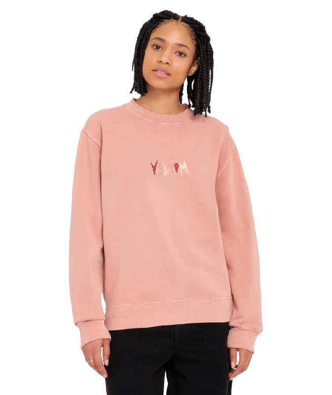 Women's cropped sweatshirt with a lace - trimmed hem for a romantic lookSpikstone Crew Sweatshirt in Mauve Rose Women's cropped sweatshirt with a lace - trimmed hem for a romantic lookSpikstone Crew Sweatshirt in Mauve Rose