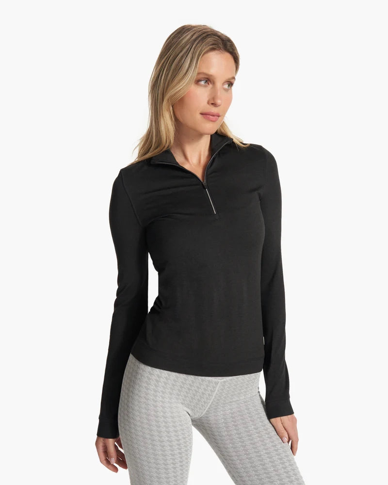 Women's crew - neck sweatshirt in a heather gray shade for a classic and versatile optionHalo Essential Half Zip Sweatshirt in Black Heather Women's crew - neck sweatshirt in a heather gray shade for a classic and versatile optionHalo Essential Half Zip Sweatshirt in Black Heather