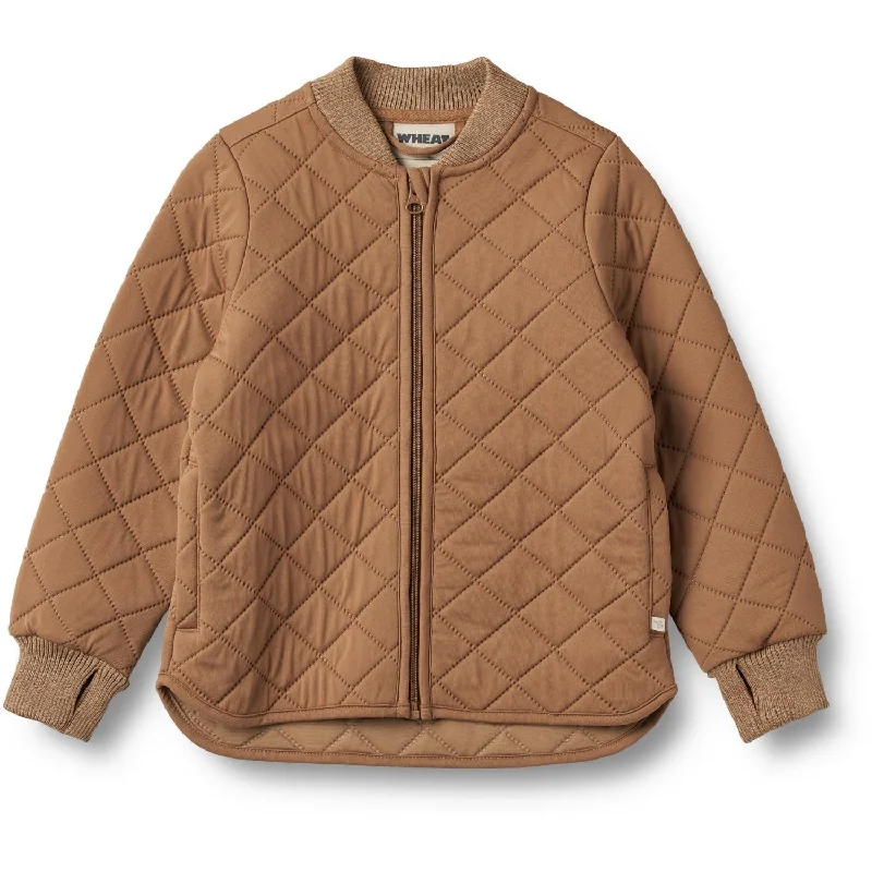 Women's faux fur - trimmed denim jackets for a trendy and cozy styleWheat Caramel Thermo Jacket Loui Women's faux fur - trimmed denim jackets for a trendy and cozy styleWheat Caramel Thermo Jacket Loui