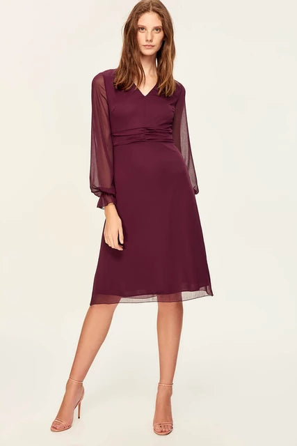 Backless Women Dress for a Sexy and Alluring Look at Evening EventsWilma Longsleeve Dress Plum Backless Women Dress for a Sexy and Alluring Look at Evening EventsWilma Longsleeve Dress Plum