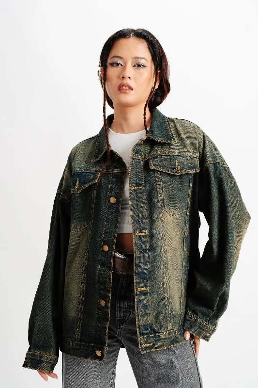Women's cropped leather jackets with a fringe detail for a western - inspired outfitBlue Spread Collar Denim Jacket Women's cropped leather jackets with a fringe detail for a western - inspired outfitBlue Spread Collar Denim Jacket